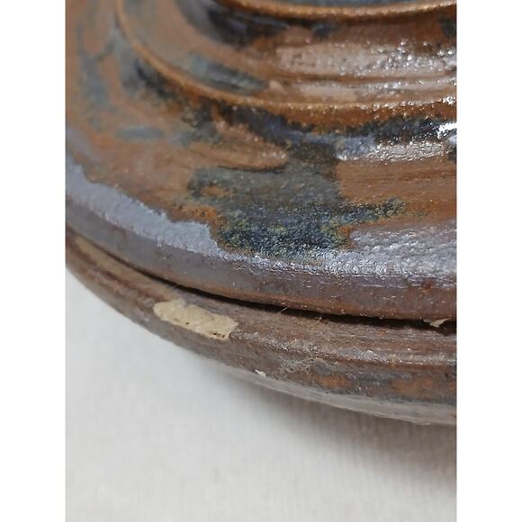 Pottery Serving Platter w Lid Exotic Party Holiday Rustic Cottagecore Farm Artsy - Picture 13 of 16